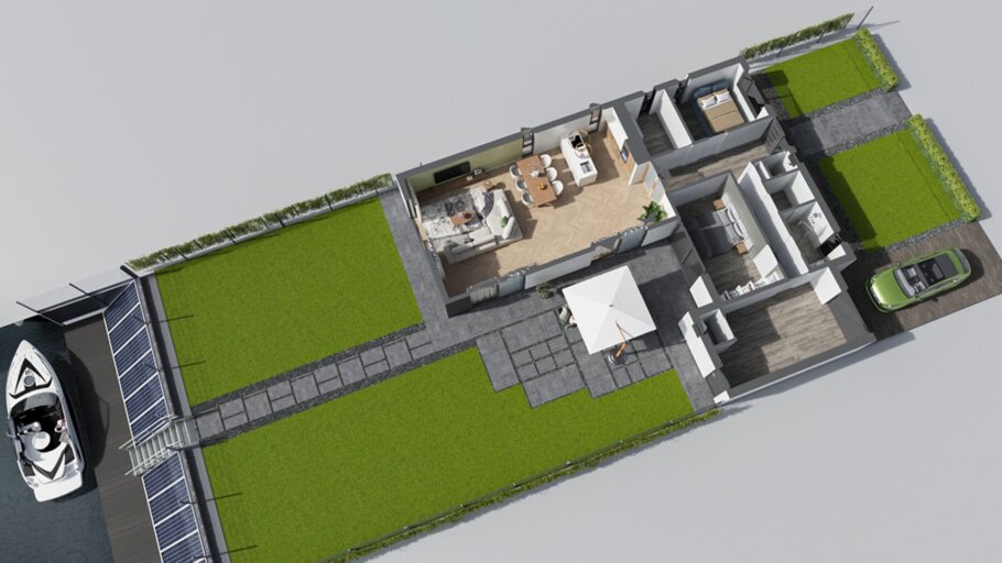 Bouwkavel met bouwvergunning bungalow zevenbergen Huizersdijk 