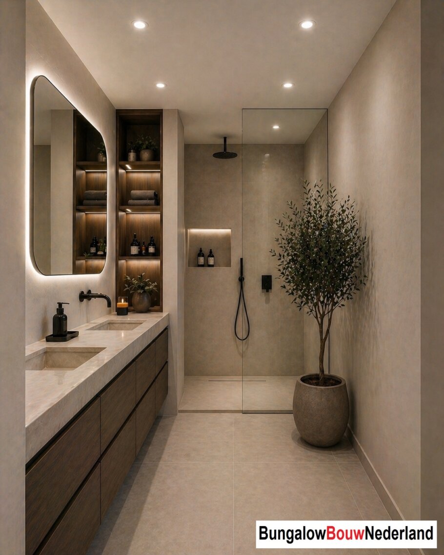 BungalowBouwNederland  H301 interieur inspiratie foto plaatje woninginrichting woonkamer hoog plafond 
