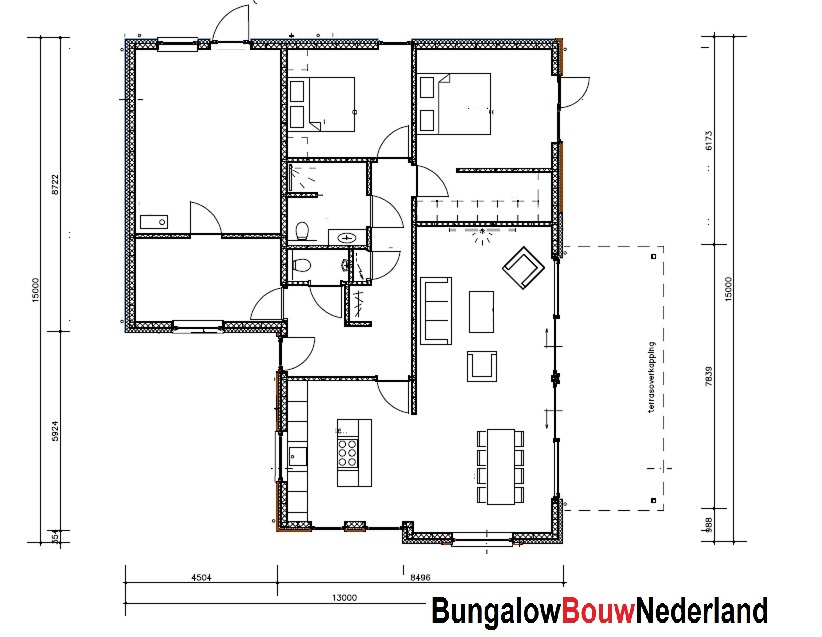 BungalowBouwNederland type 193 nieuwbouw bungalow met plat dak