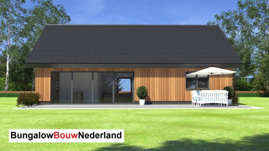 Bungalowbouw- Nederland K127 moderne woning hellend schuin dak passief bouwe