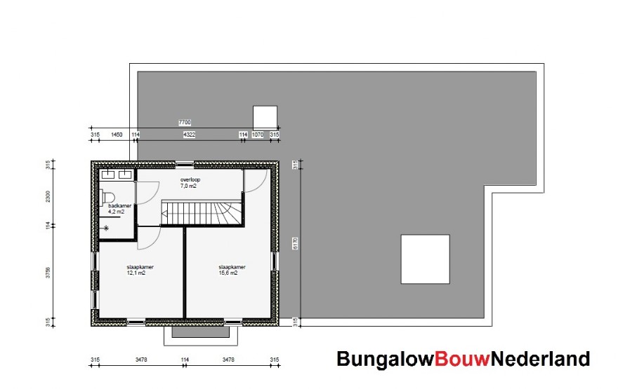 Bungalowbouw-Nederland H378 levensloopbestendige woning met verdieping staalframebouw 