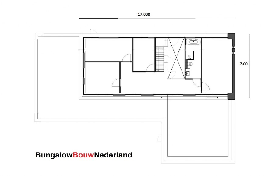 Bungalowbouw-Nederland H381 v1 Moderne  levensloopbestendig huis  verdieping staalframebouw 