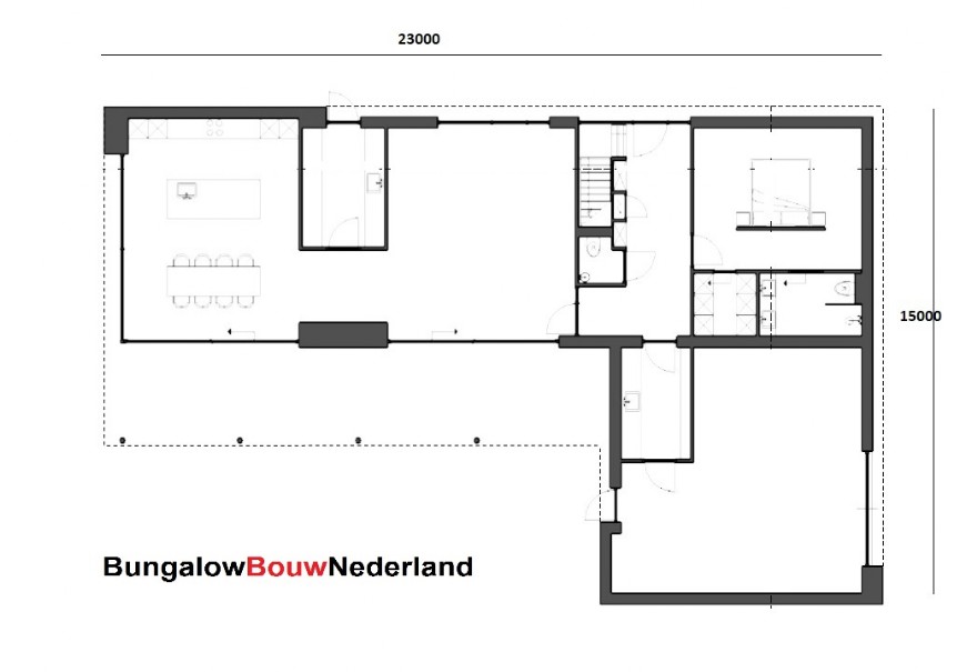 Bungalowbouw-Nederland H381 v1 Moderne  levensloopbestendig huis  verdieping staalframebouw 