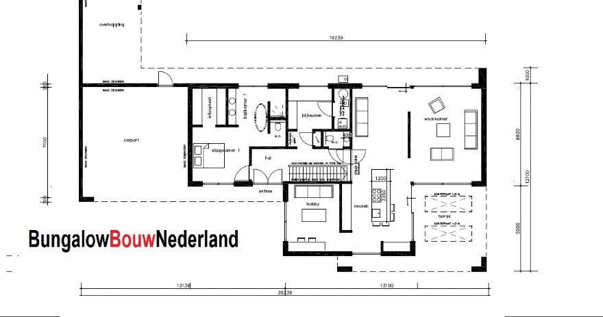 Bungalowbouw Nederland H388 moderne kubistische levensloopbestendige woning Staalframebouw
