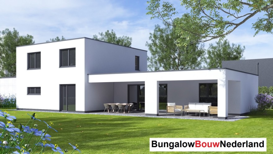Bungalowbouw Nederland H389 staalframebouw moderne levensloopbestendige woning 