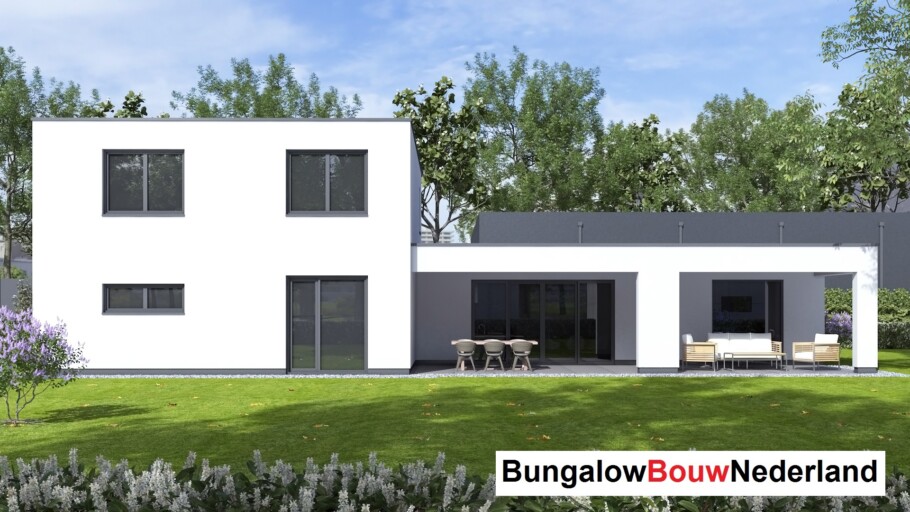 Bungalowbouw Nederland H389 staalframebouw moderne levensloopbestendige woning 