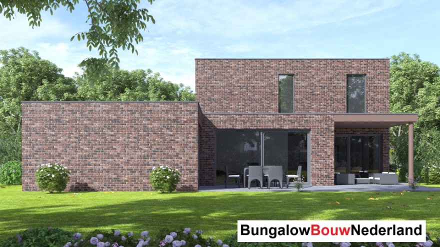 Bungalowbouw Nederland H392 gelijkvloerse woning met kleine verdieping door  staalframebouw nederland