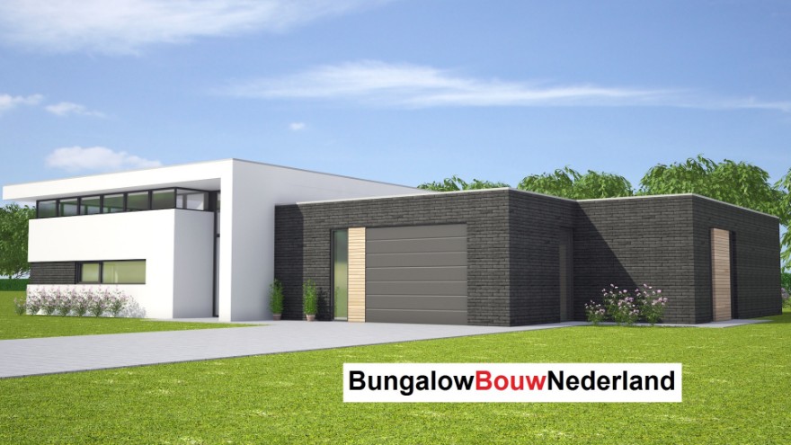 Bungalowbouw-Nederland L143 levensloopbestendig verhoogde woonkamer staalframebouw