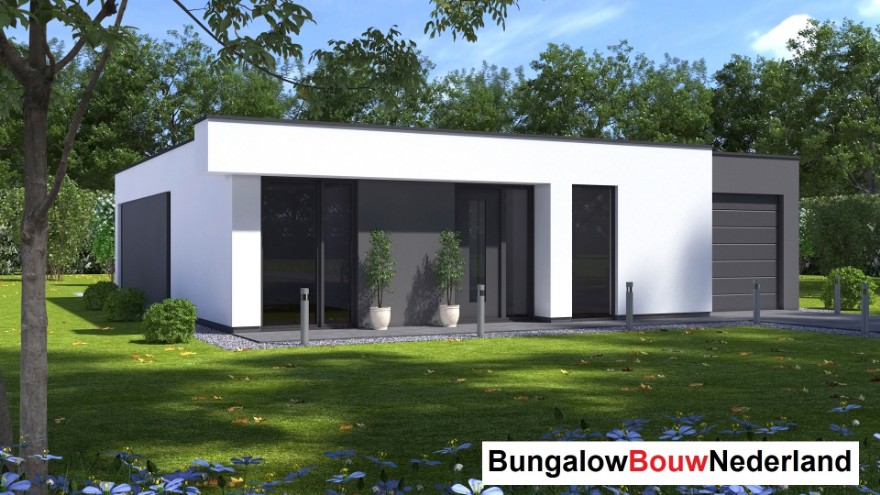 Bungalowbouw-Nederland L151 modern  levensloopbestendig gelijkvoers staalframebouw