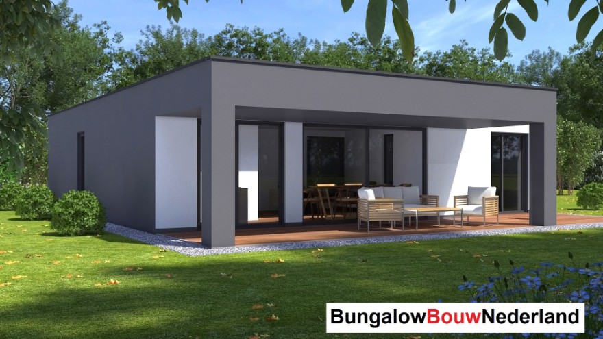 Bungalowbouw-Nederland L151 modern  levensloopbestendig gelijkvoers staalframebouw
