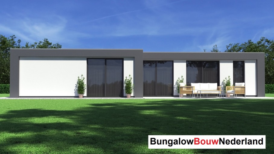 Bungalowbouw-Nederland L157 platdak bungalow bouwen vanaf 250.000 aannemer ATLANTA MBS 