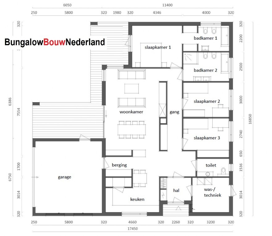 Bungalowbouw-Nederland L159 energieneutraal modern ontwerp overdekt terras  staalframe 