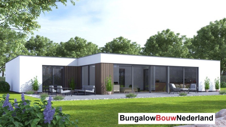 Bungalowbouw Nederland L169 levensloopwoning plat dak 3 drie 4 vier slaapkamers staalframebouw nederland