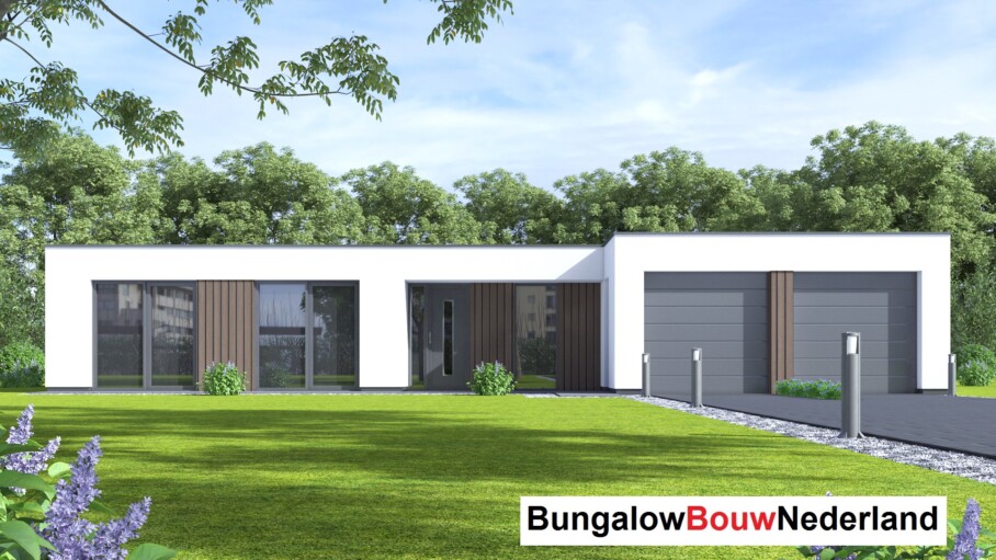 Bungalowbouw Nederland L169 levensloopwoning plat dak 3 drie 4 vier slaapkamers staalframebouw nederland