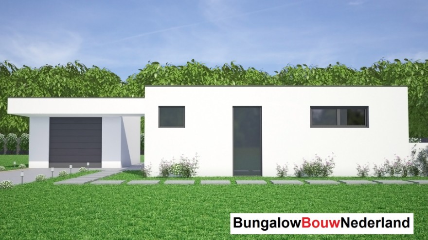 Bungalowbouw Nederland type L 145 plat dak goedkoop bouwen staalframe Bungalowbouw Nederland type L 145 plat dak goedkoop bouwen staalframe