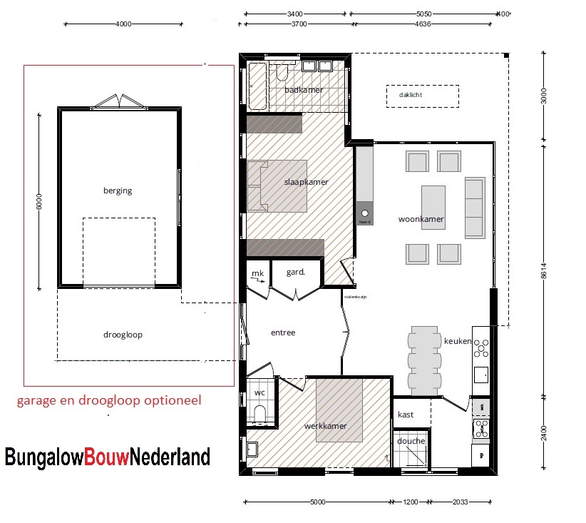 Bungalowbouw Nederland type L 145 plat dak goedkoop bouwen staalframe Bungalowbouw Nederland type L 145 plat dak goedkoop bouwen staalframe