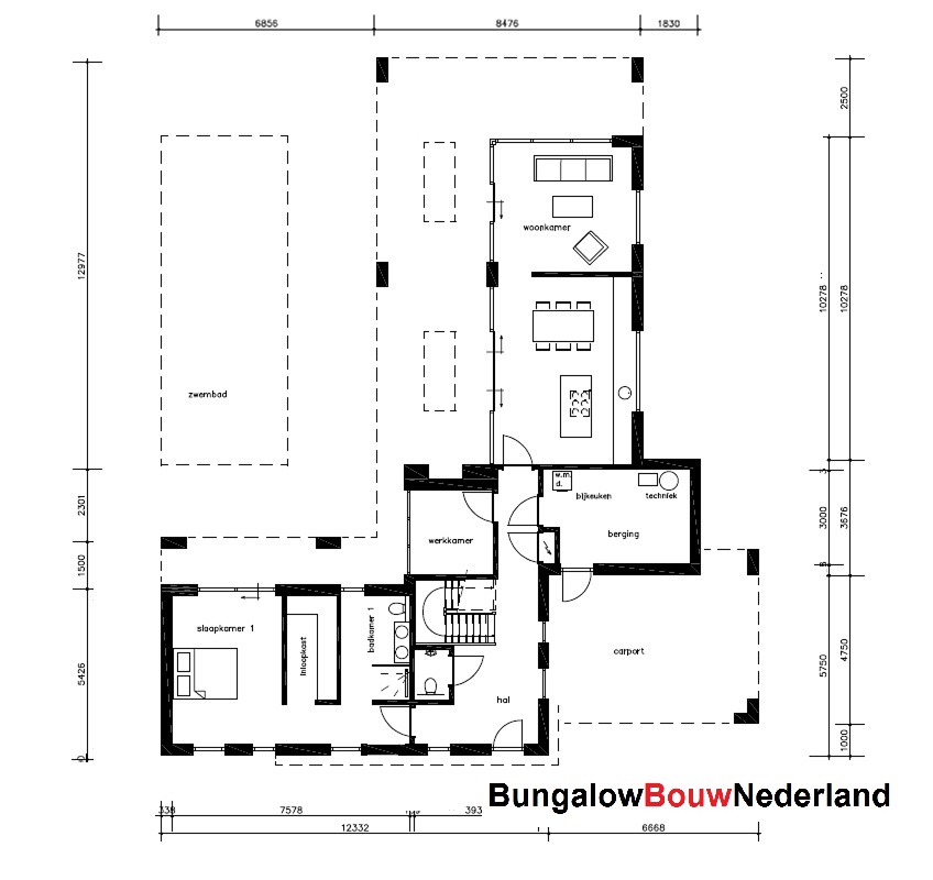 BungalowbouwNederland H394 levensloopbestendige villa met verblijf boven Staalframebouw