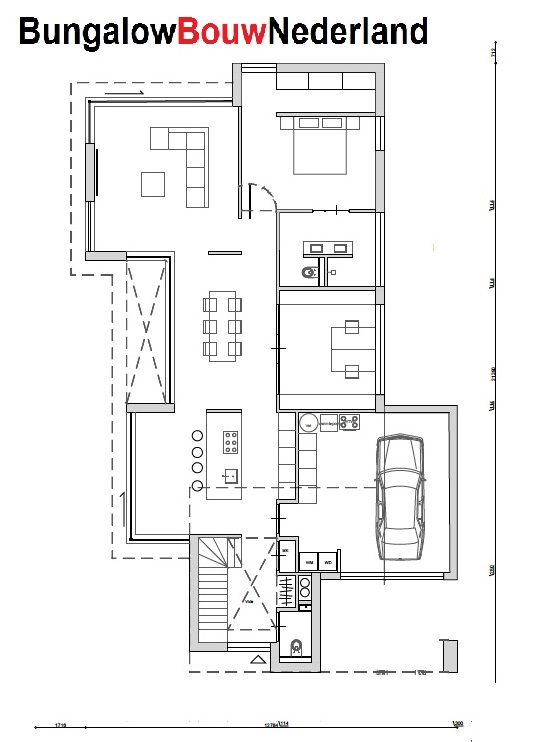 Bungalowbouwnederland H347 met kleine verdieping voor gasten