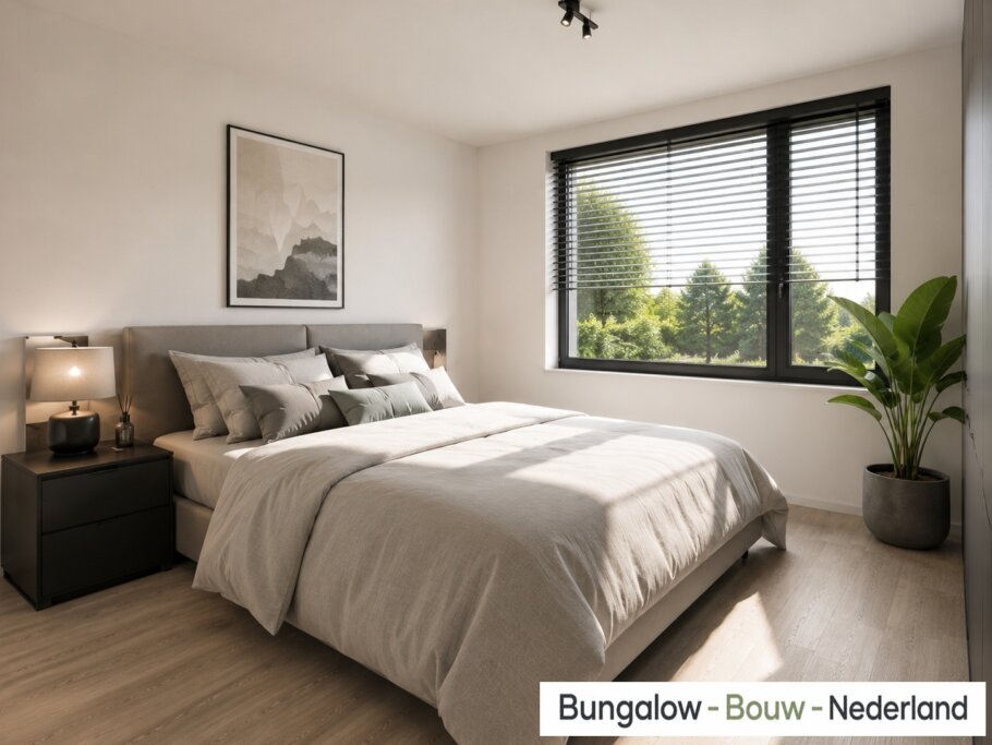 Interieur inspiratie voor bungalow L154 met plat dak en prefab staalframebouw constructie