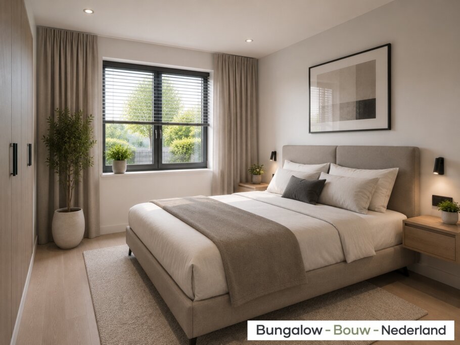 Modern interieur van kubistische woning H-257 met leefkeuken en grote glaspartijen