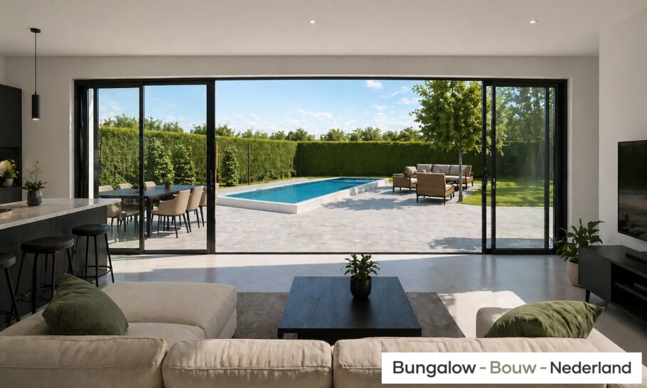Modern interieur van gelijkvloerse bungalow L-198