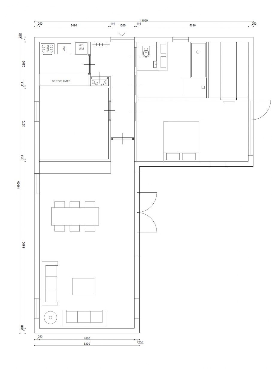 C101 E 116 m2 plattegrond bungalow goedkoper bouwen met staalframe