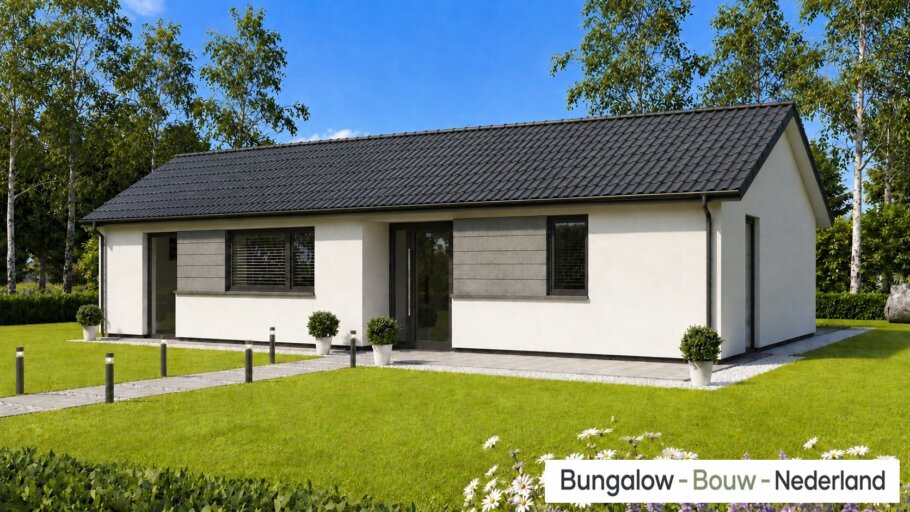 betaalbar 100 m2 levensloopbestendige bungalow L-154 met plat dak 