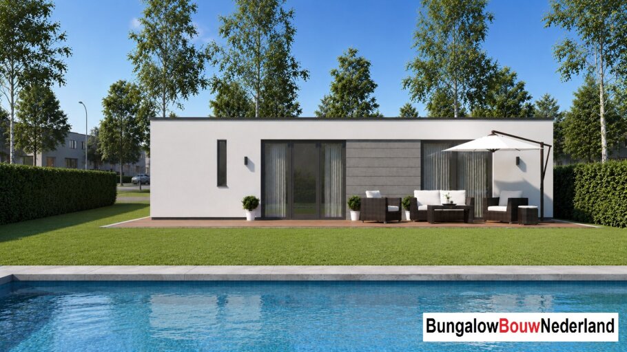 betaalbar 100 m2 levensloopbestendige bungalow L-154 met plat dak 