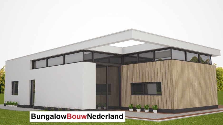 bungalow bouwen voorbeeld plattegrond van type L55 bungalowbouw-nederland