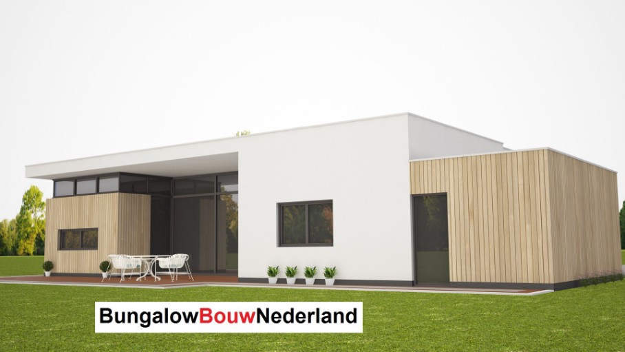 bungalow bouwen voorbeeld plattegrond van type L55 bungalowbouw-nederland