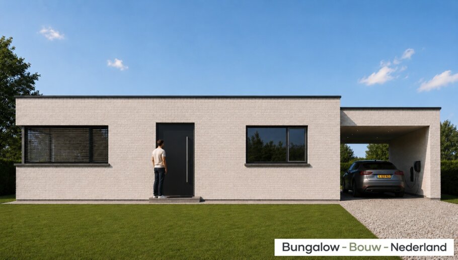 Moderne levensloopbestendige bungalow L-184 met carport en overdekt terras