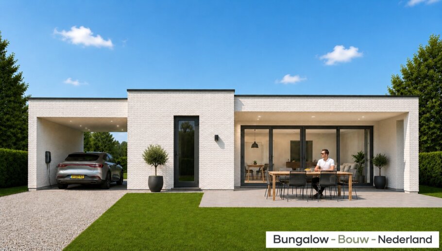 Moderne levensloopbestendige bungalow L-184 met carport en overdekt terras