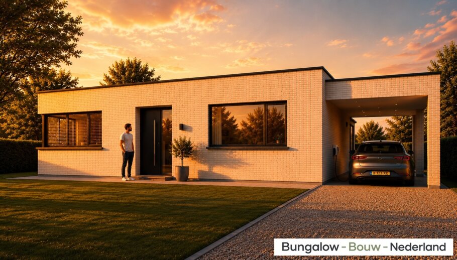 Moderne levensloopbestendige bungalow L-184 met carport en overdekt terras