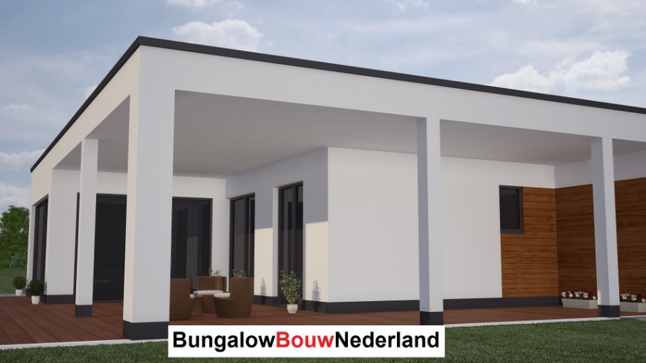 bungalow met veel glas en overdekt terras energieneutrale uitvoering type L22