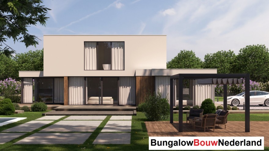 bungalowbouw en staalframebouw Nederland H397 moderne kubistische woning levensloopbestendig