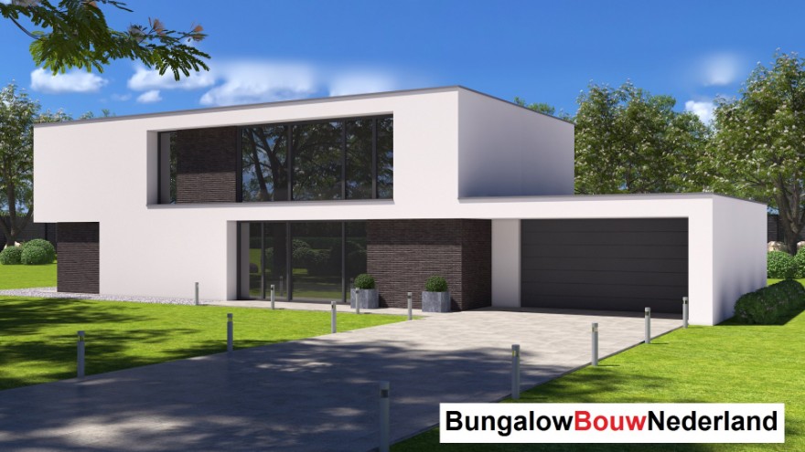 bungalowbouwnederland H382 moderne kubistische woning Staalframe ATLANTA-MBS