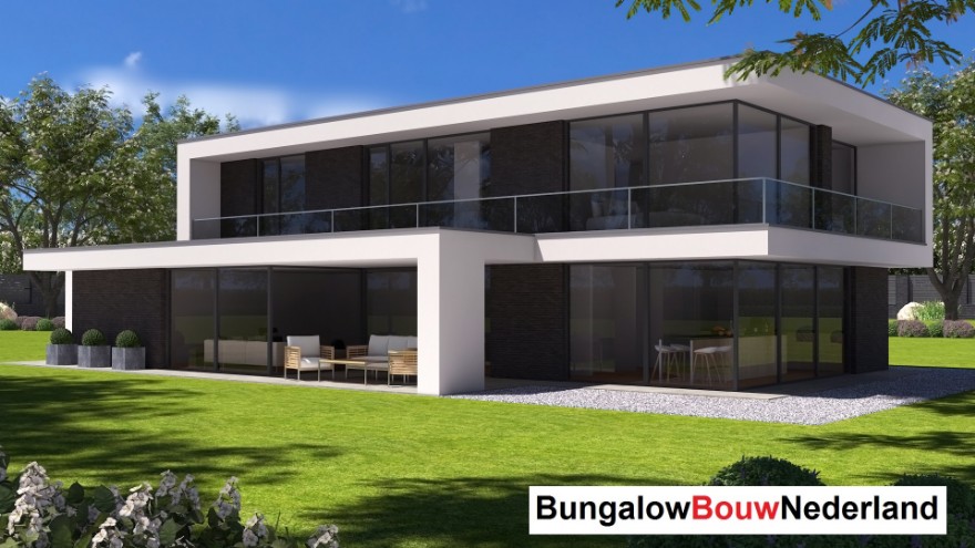 bungalowbouwnederland H382 moderne kubistische woning Staalframe ATLANTA-MBS