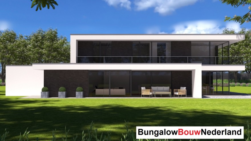 bungalowbouwnederland H382 moderne kubistische woning Staalframe ATLANTA-MBS