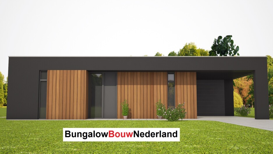 catalogusbouw bungalow met plat dak  onder architectuur type L71