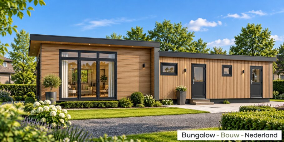 Complete modulaire prefab woning gebouwd door Bungalow Bouw Nederland