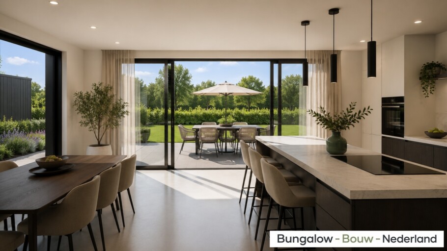 Bungalowbouw Nederland ontwerp type H 401 modern energiearm  ciculair bouwsysteem