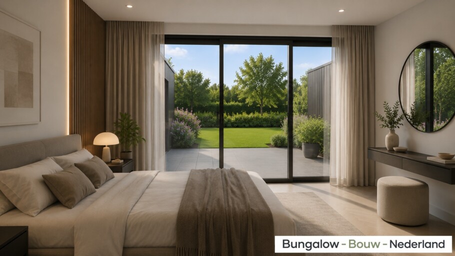 Bungalowbouw Nederland ontwerp type H 401 modern energiearm  ciculair bouwsysteem