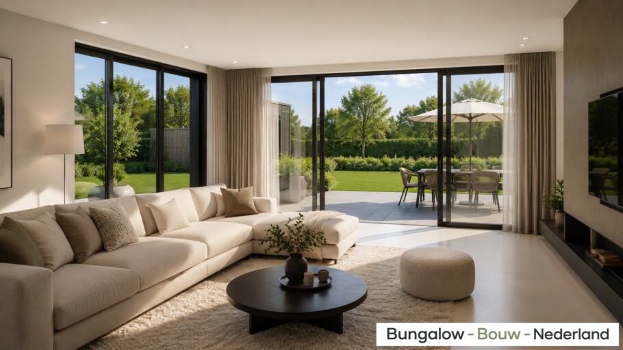 Bungalowbouw Nederland ontwerp type H 401 modern energiearm  ciculair bouwsysteem