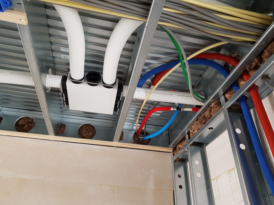 WTW-ventilatie systeem D voor een energiezuinige nieuwbouwwoning