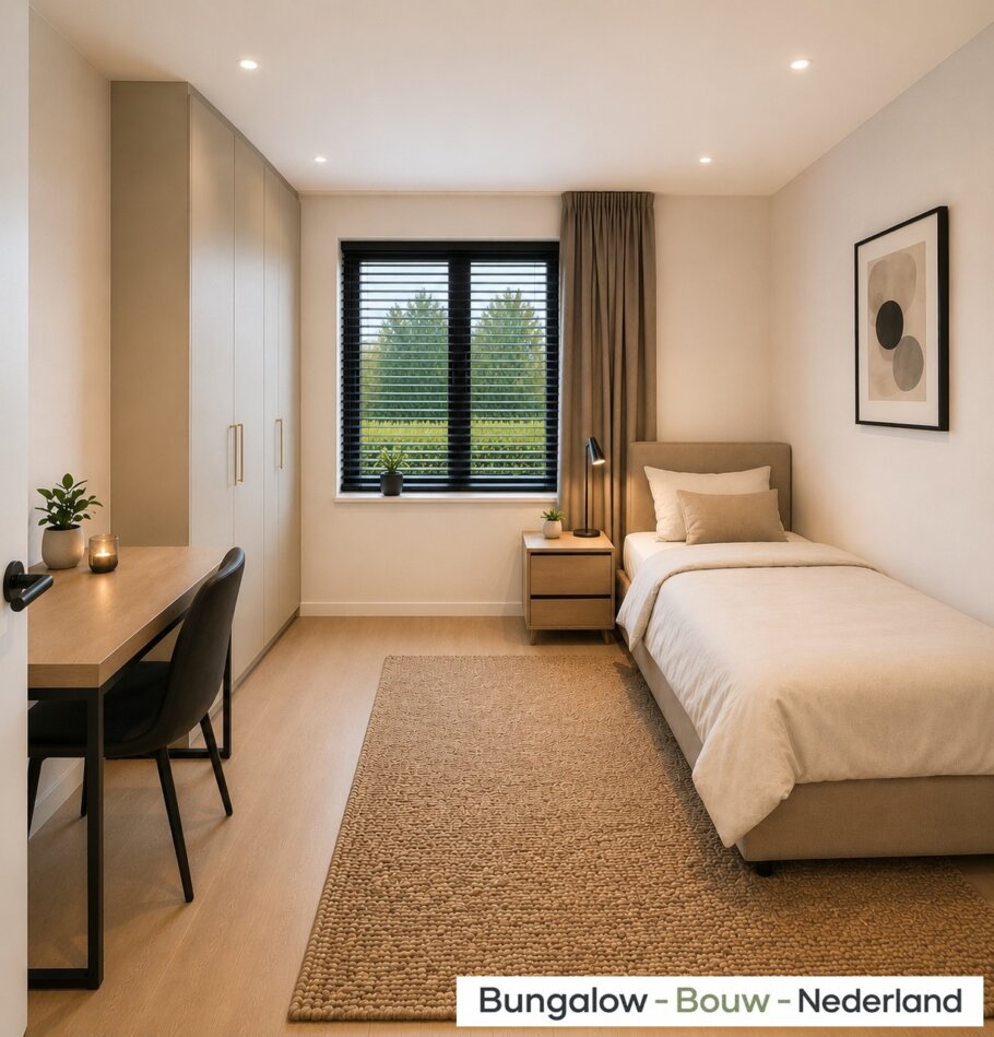 Modern interieur van kubistische woning H-257 met leefkeuken en grote glaspartijen