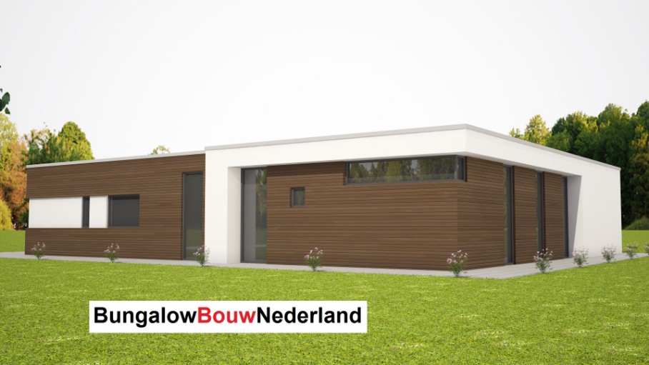 moderne bungalow betaalbare architectuur staalframe of houtskeletbouw type L68