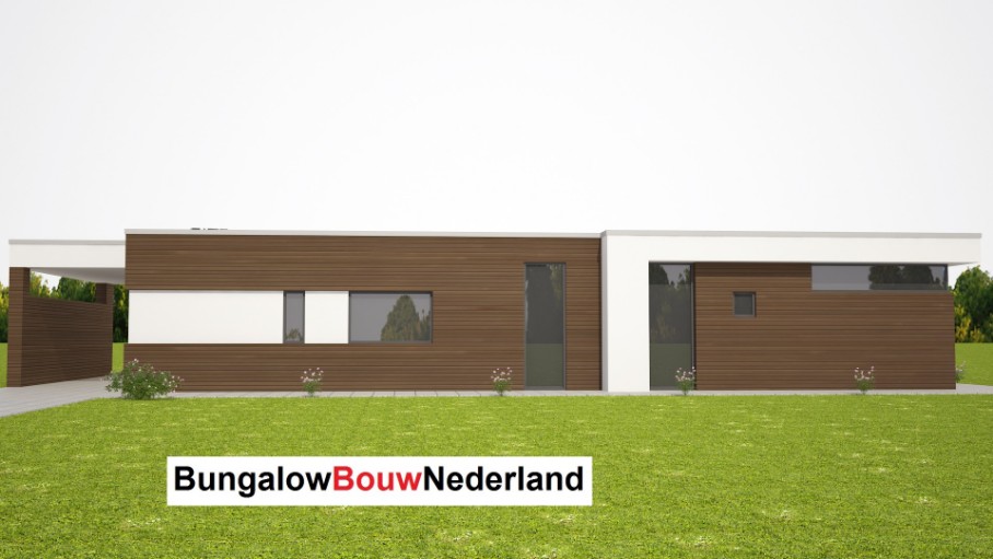 moderne bungalow betaalbare architectuur staalframe of houtskeletbouw type L68