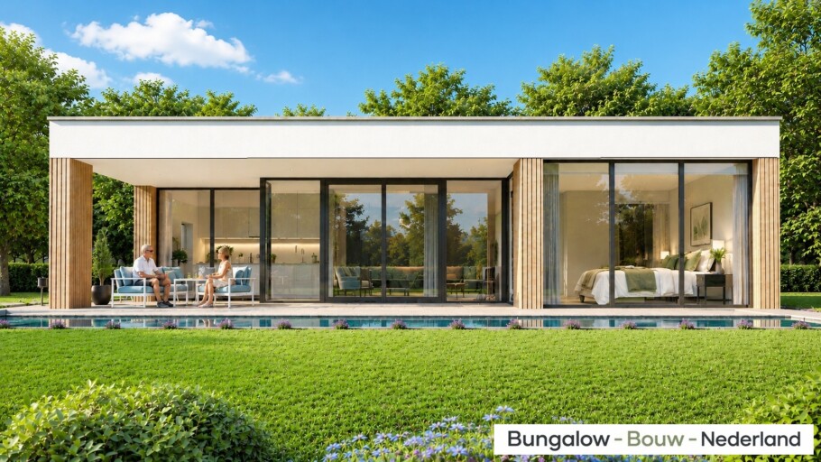 BungalowBouwNederland type 144 modern levensloopbestendig veel glas Staalframebouw 