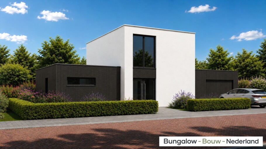 Bungalowbouw Nederland ontwerp type H 401 modern energiearm  ciculair bouwsysteem