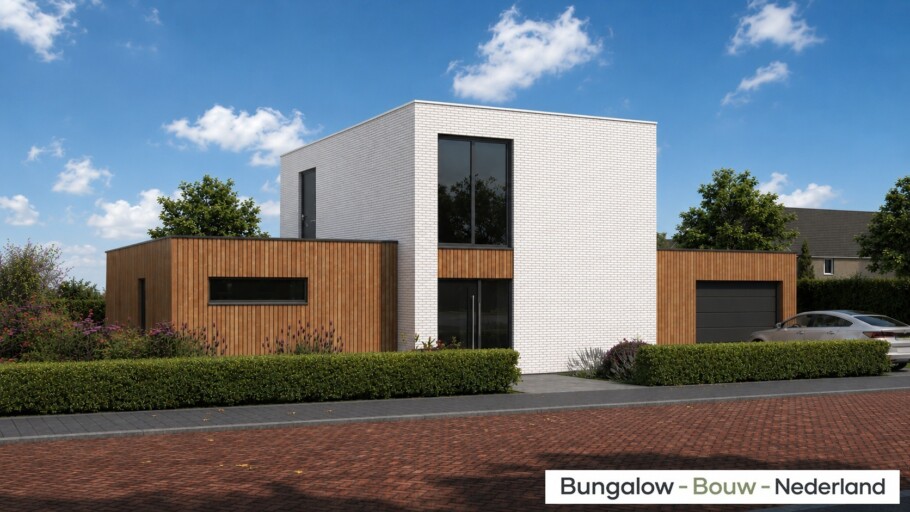Bungalowbouw Nederland ontwerp type H 401 modern energiearm  ciculair bouwsysteem